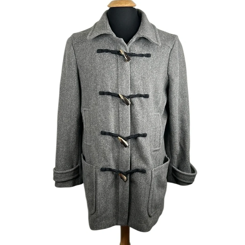 Banana Republic Men's Gray Wool Blend Toggle Buttons Winter Classic Coat Size XL